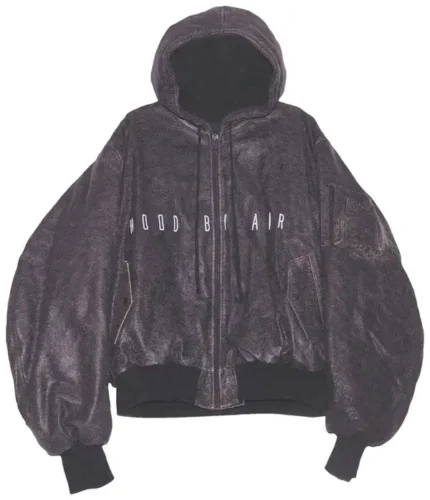 Leather Bomber Dark Zip Hoodie (1)